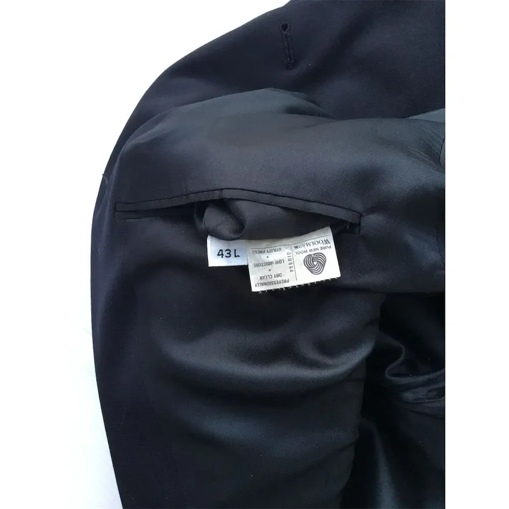 Austin‎ Reed Men's Navy Blue Blazer 43L Gold Button Formal Jacket